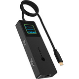 ICY BOX IB-DK4038-LCD dockingstation Antraciet, HDMI, USB-A, USB-C, RJ-45