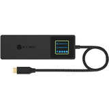 ICY BOX IB-DK4038-LCD dockingstation Antraciet, HDMI, USB-A, USB-C, RJ-45