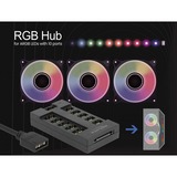 DeLOCK RGB-hub voor ARGB leds met 10 poorten Zwart