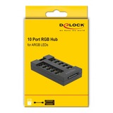DeLOCK RGB-hub voor ARGB leds met 10 poorten Zwart