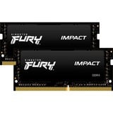 Kingston FURY 64 GB DDR4-3200 (2x 32 GB) Kit laptopgeheugen Zwart, KF432S20IBK2/64, Impact