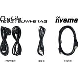 iiyama ProLite TE9218UWI-B1AG 91.5" Ultra Wide Public Display Zwart (mat), Touch, HDMI, DisplayPort, USB-C, Audio, Android