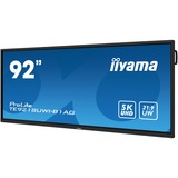 iiyama ProLite TE9218UWI-B1AG 91.5" Ultra Wide Public Display Zwart (mat), Touch, HDMI, DisplayPort, USB-C, Audio, Android