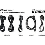iiyama ProLite TF5539AS-B1AG 54.6" 4K Ultra HD Public Display Zwart, 2x HDMI, DisplayPort, 2x USB-A, USB-B, RJ-45