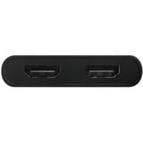 Club 3D USB-C naar 2x HDMI Video splitter met DisplayLink hdmi splitter Zwart, Met USB-A Adapter