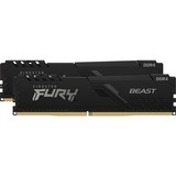 Kingston FURY 16 GB DDR4-3600 (2x 8 GB) Kit werkgeheugen Zwart, KF436C17BBK2/16, Beast, XMP 2.0