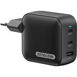 Sitecom 100W GaN Power Delivery oplader Zwart, 2x USB-C, 1x USB-A