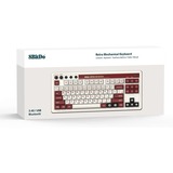 8BitDo Retro Mechanical Keyboard Fami Edition, gaming toetsenbord Beig/rood, US lay-out, Kailh Box White, TKL, Bluetooth Low Energy, Wireless 2.4G, USB