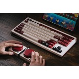 8BitDo Retro Mechanical Keyboard Fami Edition, gaming toetsenbord Beig/rood, US lay-out, Kailh Box White, TKL, Bluetooth Low Energy, Wireless 2.4G, USB