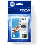 Brother Inkt - LC-421VAL Value Pack Zwart, cyaan, magenta, geel