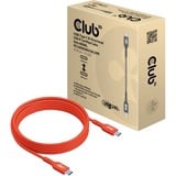 Club 3D Gecertificeerd USB-C kabel Oranje, 2 meter, 240 W