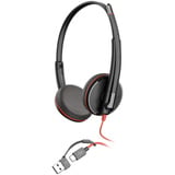 HP Poly Blackwire 3225 Stereo USB-C on-ear  Zwart/rood, Pc