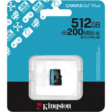 Kingston Canvas Go! Plus microSDXC 512 GB geheugenkaart Zwart, Class 10, UHS-I U3, V30, A2