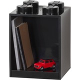 Room Copenhagen LEGO Brick Shelf, 4 noppen wandschap Zwart