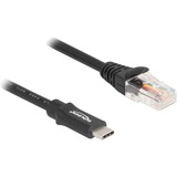 DeLOCK USB-C 2.0 naar seriële RS-232 RJ-45 adapter Zwart, 1,8 meter