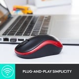 Logitech Wireless Mouse M185 Rood, Retail