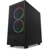 NZXT H5 Flow All Black midi tower behuizing Zwart (mat) | 1x USB-A | 1x USB-C | Tempered Glass