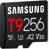 Samsung T9 microSD 256 GB geheugenkaart Zwart, UHS-I U3, Class 10, V30