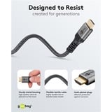 goobay Plus Ultra High-Speed HDMI-kabel Grijs, 2 meter