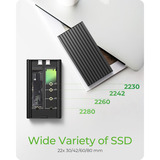 ICY BOX IB-2817M-C32 externe behuizing Zwart, 2 bay behuizing voor M.2 NVMe via USB-C 3.2 Gen 2x2