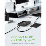 ICY BOX IB-2817M-C32 externe behuizing Zwart, 2 bay behuizing voor M.2 NVMe via USB-C 3.2 Gen 2x2