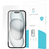 Just in Case iPhone 15 - Tempered Glass - Clear screenprotector Transparant