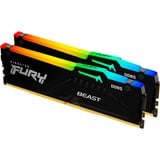 Kingston FURY 64 GB DDR5-6400 Kit werkgeheugen Zwart, KF564C32BBAK2-64, Beast RGB, XMP