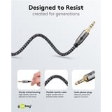 goobay Plus 3,5 mm stereo jack kabel Zwart/zilver, 1 meter
