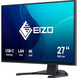 EIZO FlexScan EV2740X-BK 27" 4K UHD monitor Zwart, 2x HDMI, DisplayPort, 3x USB-A, USB-B, 2x USB-C, RJ-45