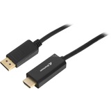 Sharkoon DisplayPort 1.2 naar HDMI 2.0 adapterkabel Zwart, 1 meter, 4K