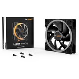 be quiet! Light Wings PWM RGB case fan Zwart, 120 x 120 x 25 mm