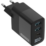 Sitecom 30W GaN Power Delivery wandoplader met led-scherm Zwart