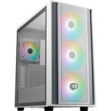 Cooler Master MasterBox 600 midi tower behuizing Wit | 2x USB-A | 1x USB-C | RGB | Tempered Glass
