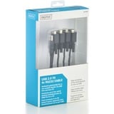 Digitus USB 2.0 naar 4x RS232 kabel Zwart, 1,5 meter