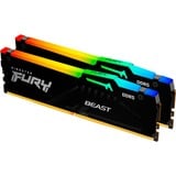 Kingston FURY Beast RGB 64 GB DDR5-6400 (2x 32 GB) werkgeheugen Zwart, KF564C32BBEAK2-64, XMP 3.0, EXPO 1.1