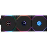 Lian Li UNI FAN TL 120 LCD Wireless Reverse Blade RGB case fans Zwart, 3 stuks, 120 x 124 x 28 mm, PWM, 1x 9-pin USB, incl. controller