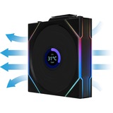 Lian Li UNI FAN TL 120 LCD Wireless Reverse Blade RGB case fans Zwart, 3 stuks, 120 x 124 x 28 mm, PWM, 1x 9-pin USB, incl. controller