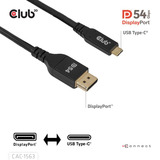 Club 3D USB-C naar DisplayPort 2.1 kabel Zwart, 2 meter