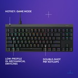 Logitech G515 TKL Low Profile RGB mechanisch gaming toetsenbord Zwart, US lay-out (QWERTY), GL Tactile, 80% (TKL)	, Double-shot PBT