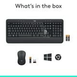 Logitech MK540 Advanced draadloze desktopset Donkergrijs, EU lay-out (QWERTY), 1000 dpi