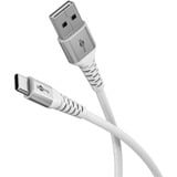 goobay Supersoft USB-C > USB-A 2.0 kabel Wit, 1 meter