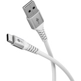 goobay Supersoft USB-C naar USB-A 2.0 kabel Wit, 1 meter