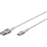 goobay Supersoft USB-C naar USB-A 2.0 kabel Wit, 1 meter