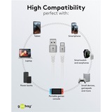 goobay Supersoft USB-C naar USB-A 2.0 kabel Wit, 1 meter
