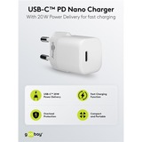goobay USB-C PD GaN snellader Nano (20 W)  Wit, 1x USB-C, Power Delivery 3.0