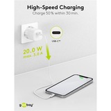 goobay USB-C PD GaN snellader Nano (20 W)  Wit, 1x USB-C, Power Delivery 3.0