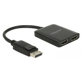 DeLOCK DisplayPort 1.4 naar 2x HDMI splitter MST Zwart