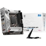 MSI MPG Z790I EDGE WIFI socket 1700 moederbord Zilver, RAID, 2.5 Gb-LAN, WLAN, BT, Sound, Mini-ITX