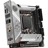 MSI MPG Z790I EDGE WIFI socket 1700 moederbord Zilver, RAID, 2.5 Gb-LAN, WLAN, BT, Sound, Mini-ITX