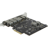 DeLOCK PCIe x4 card > 2x USB-C + 3x USB-A interface kaart 